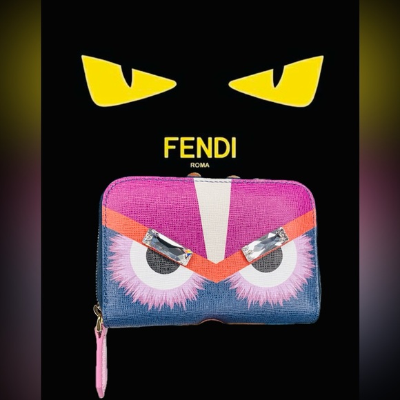 Fendi Monster Compact Zip wallet NEW Full Inclusion - Picture 1 of 17